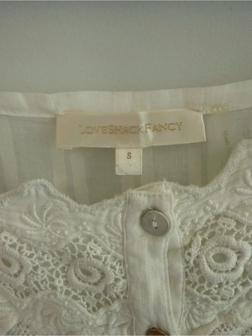 LoveShackFancy Ivory Lace Peasant Blouse - Picture 3 of 5